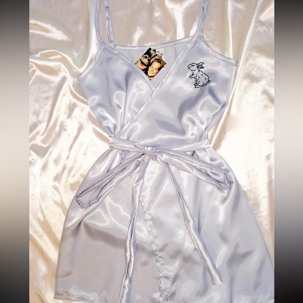 🐰Silver Silky Wrap Dress🐰